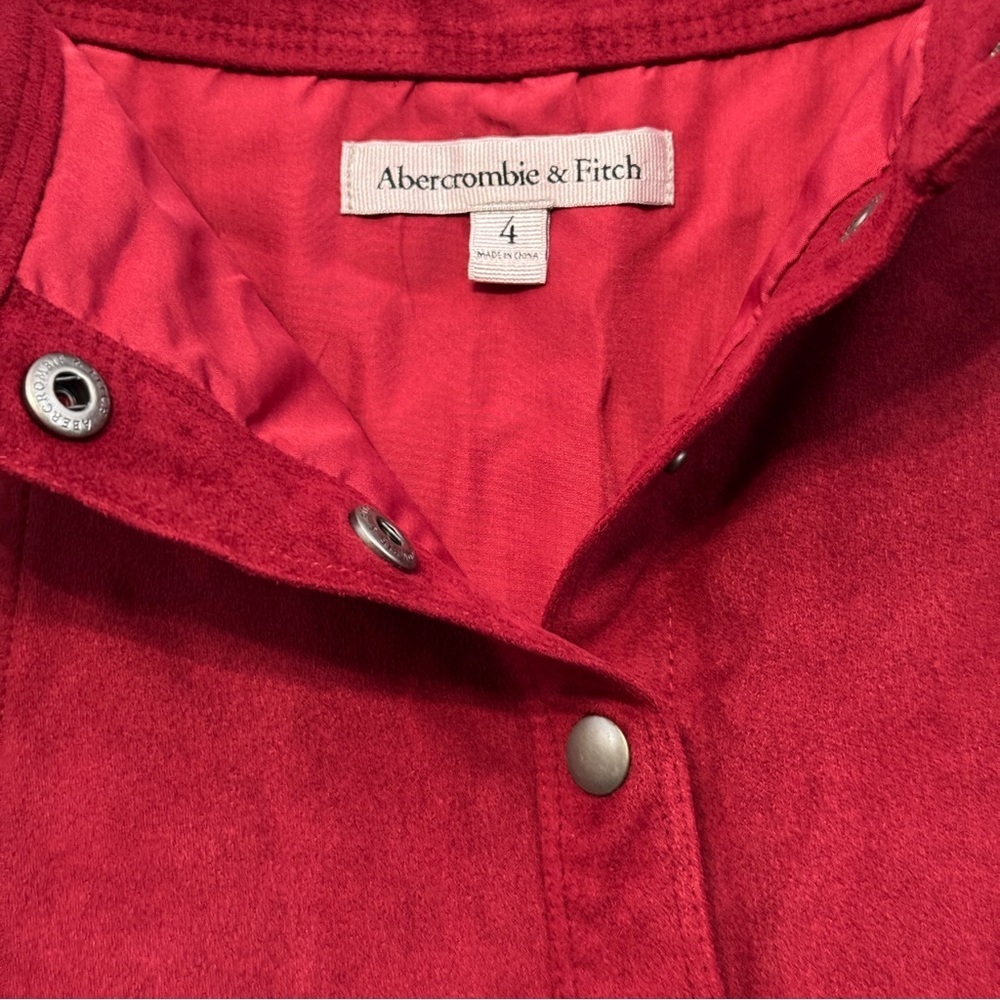 Abercrombie & Fitch Women’s Red A-Line Button Front Mini Skirt Size 4 - Picture 3 of 5